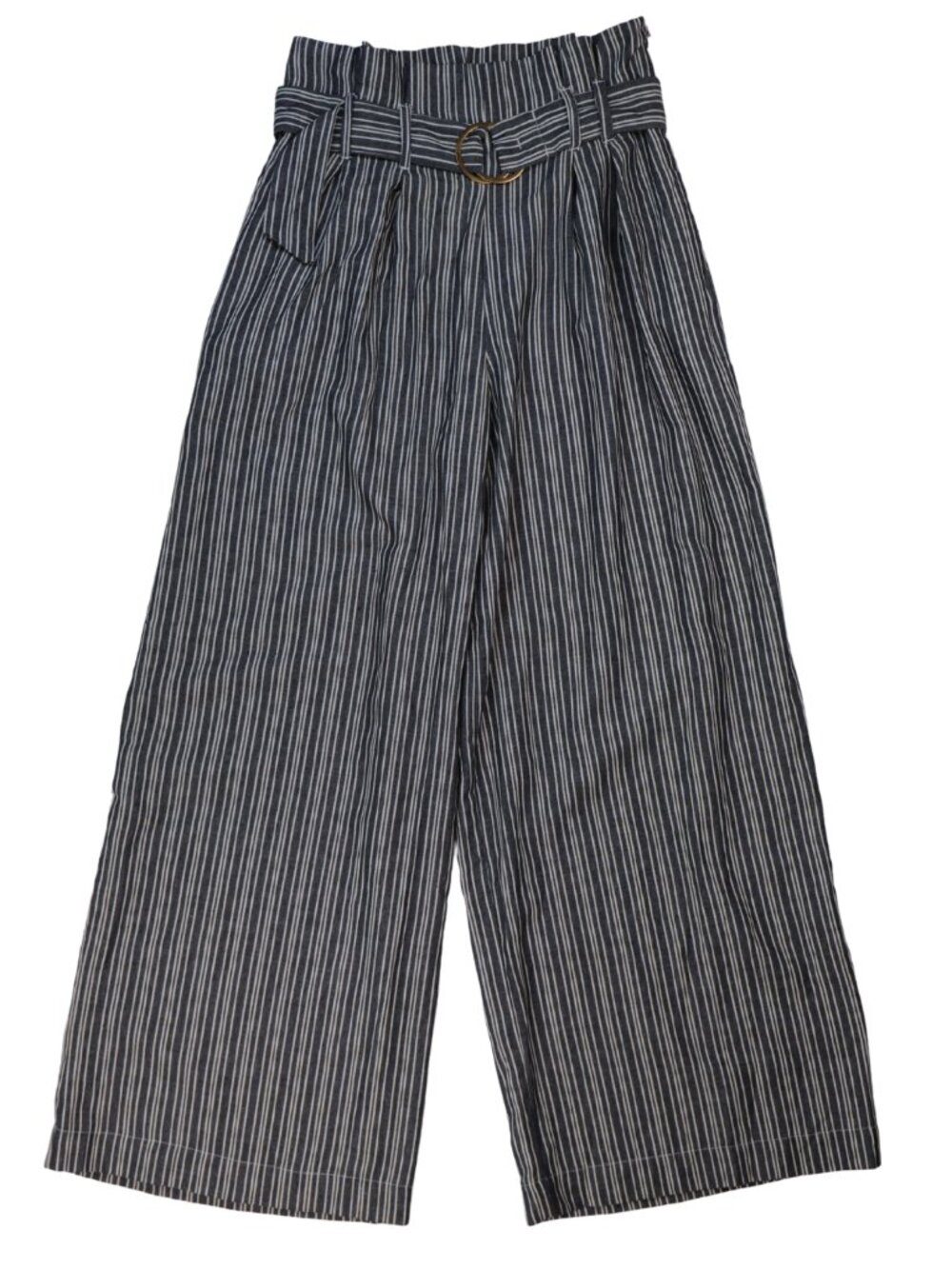 Jealous Tomato NWT Paperbag Wide Leg Stripe Pants Medium Belted High Rise